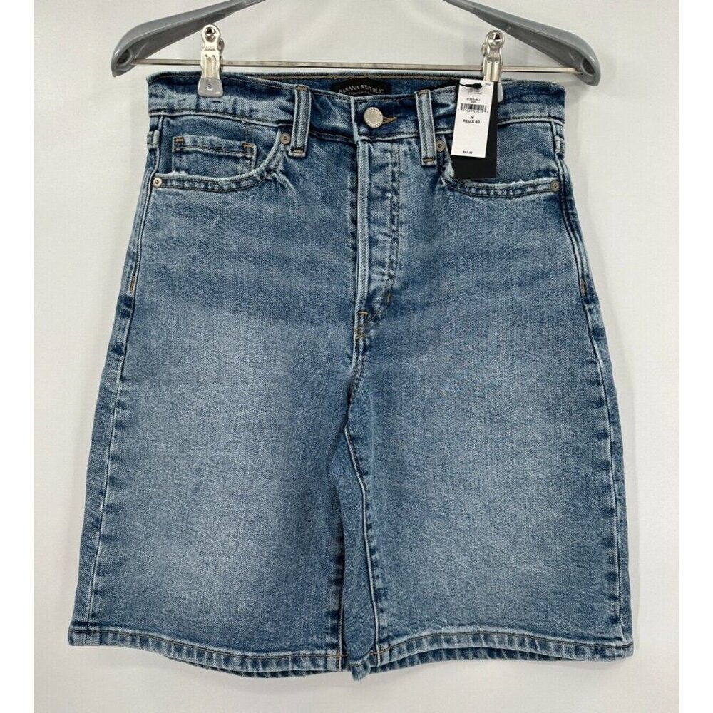 Banana Republic High-Rise Denim Short Shorts sz 26 R 9" Jeans Shorts NWT Cotton
